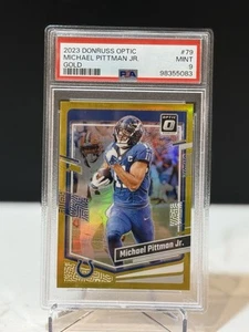 2023 Donruss Optic Michael Pittman Jr. Gold /10 Mint #79 PSA 9 - Picture 1 of 3