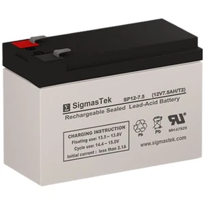 Garden Way 55295 Lawn Mower Battery, SLA AGM SigmasTek SP12-7.5 (T2) Replacement - Picture 1 of 7
