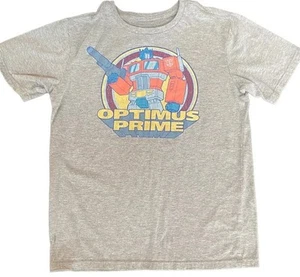 Transformers Optimus Prime Tee Shirt Boys Xl 14 Short Sleeve Gray Retro 80s Vtg - Picture 1 of 3