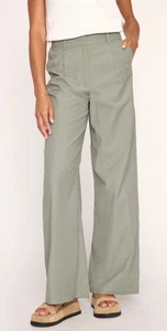BROCHU WALKER Joya Wide-Leg Pants Pockets Cotton Blend Sage Green NWT $298 sz XS - Picture 1 of 17