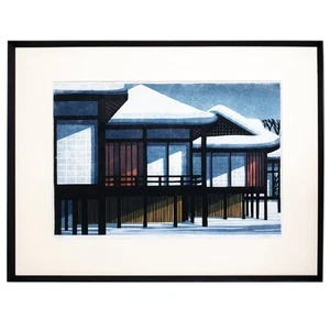 CLIFTON KARHU "KYOTO WINTER" Holzschnitt signiert gerahmt limitiert 60/100 1975 - Bild 1 von 9