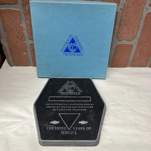 CCT CHEVROLET CERTIFIED TECHNICIAN YEARS OF SERVICE CHEVY MECHANIC AWARD PLAQUE - Picture 1 of 24