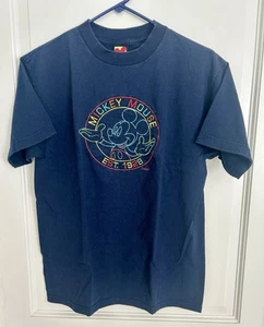 Vtge 90s Disney Mickey Mouse Navy T-Shirt~Mickey Unlimited~Unisex Sz M~New Other - Picture 1 of 7