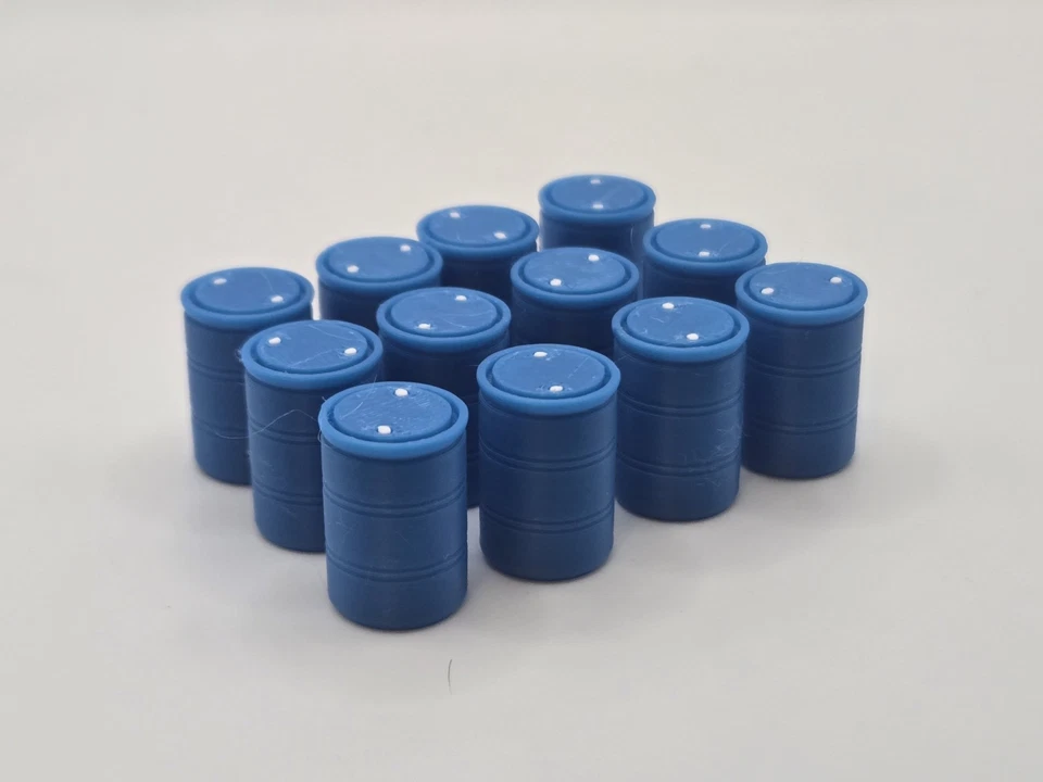 1/50 Scale Plastic 55 Gallon Drums in Blue *12 Pack* - Image 1 of 4