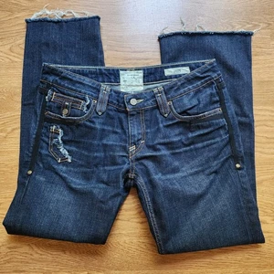 Taverniti So Jeans Janis Damen Größe 32 Distressed Denim Cropped Dark Wash - Bild 1 von 12