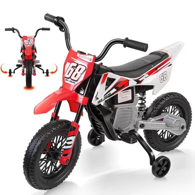 ✨Electric Dirt Bike with 2 Training Wheels, Kids Ride on Motorcycle Holiday Gift - Image 1 of 4