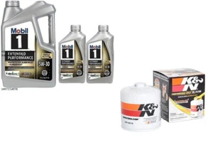 Mobil1 E/P 5w30 Full Synthetic Engine Oil - 7 Quarts w/K&N HP-2010 Oil Filter - Picture 1 of 1
