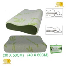 Orthopaedic Pillow Head Neck Support Bamboo Contour Memory Foam Pillows 2 Sizes