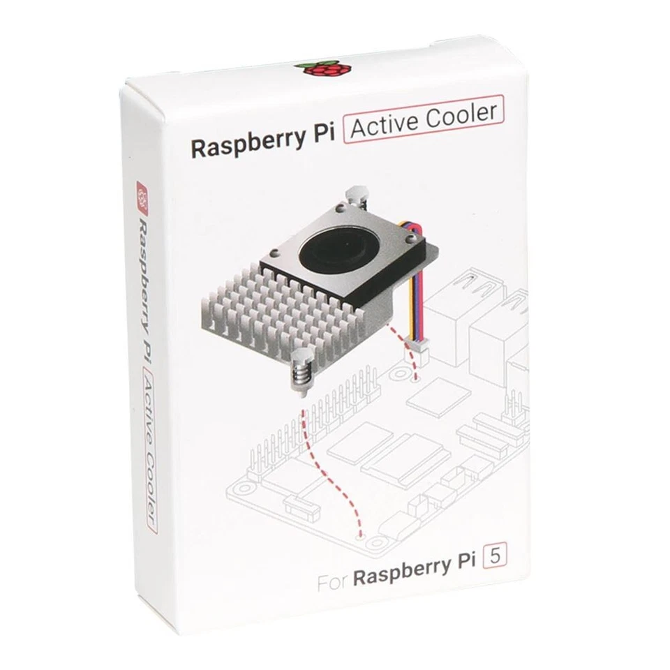 OFFICIAL RASPBERRY SC1148 PI 5 ACTIVE COOLER ALUMINUM HEATSINK COOLING FAN