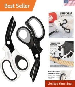 Vielseitige 2er Pack 8 Zoll Traumaschere mit Soft-Grip Griff - schwarz/weiß - Bild 1 von 7