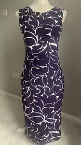PHASE EIGHT FRENCH NAVY/CREAM SMART LINED OCCASION DRESS SIZE 12 WEDDING GUEST - Picture 1 of 16
