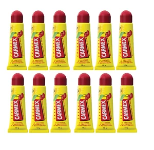 Carmex Cherry Moisturising Lip Balm Tube For Dry & Chapped Lips 10g x 12 - Picture 1 of 1