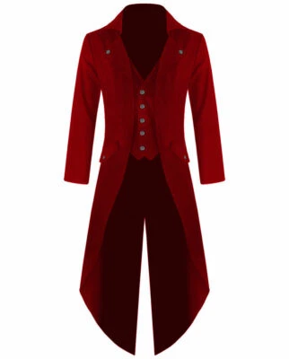  ABRIGO TRASERO STEAMPUNK STEAMPUNK de sarga de algodón para hombre Abrigo/Trinchera gótica victoriana Foto 1 de 4