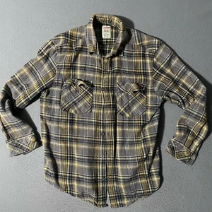 Dickies Button Up Flannel Shirt Heavy Thick Mens Men’s Size Medium 100% Cotton - Picture 1 of 6