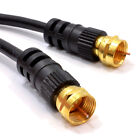 3m Satellite F Screw Type Connector Sky/Cable/TV Black Video Aerial Lead GOLD