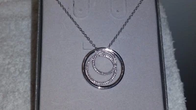 Collar ECLIPSE ZALES Jewelers plata esterlina diamantes "en redondo" (18 pulgadas Foto 1 de 4