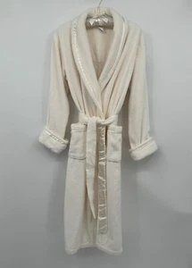Crabtree & Evelyn Thick Robe Women's XS/S Ivory Cotton Belted Waist Long Sleeve - Picture 1 of 21