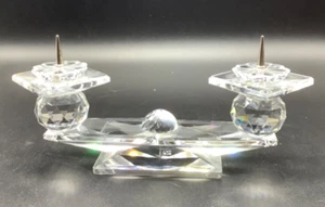 SWAROVSKI CRYSTAL Double Candle Holder, Candelabra, Tapers, 6.5” long - Picture 1 of 5