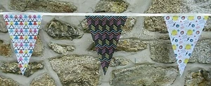 1980's Retro Style Pattern Flag Polyester Bunting - Premium Quality - Picture 1 of 4