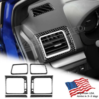 For Subaru WRX 2015-21 Black Carbon Fiber Air Outlet Side Defogger Cover Sticker Foto 1 de 4