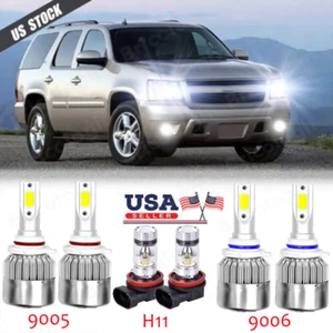 Para for Suburban Tahoe 2007-2014 6000K Faros LED Hi/Lo+Kit de luces antiniebla - Picture 1 of 12