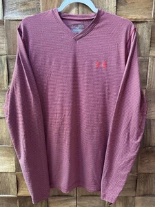Men's Under Armour Cold Gear Long Sleeve V Neck Fitted Shirt Sz Medium - Picture 1 of 8