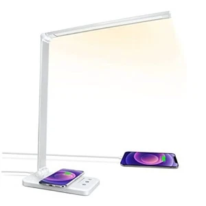 LED Desk Lamp with Wireless Charger, USB Charging Port, Desk White-10w Pro - Picture 1 of 7