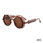 PC Sunglasses Steampunk Double Spring Leg Glasses Round Frame Sunglasses