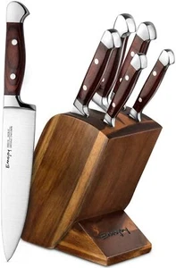 ✅ Set di Coltelli da Cucina da Chef Professionali Antibatterici con Ceppo Legno - Foto 1 di 9