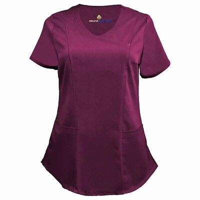 Natural Uniforms Women's Ultra Soft Stretch Scrub Top 8201 Burgandy Size XS - Image 1 of 4