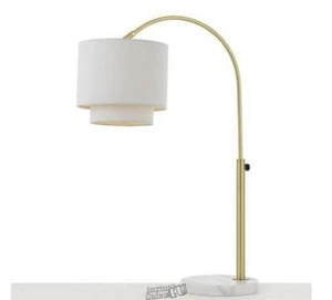 AF Lighting Arched Table Lamp with Fabric Shade Gold - Picture 1 of 2
