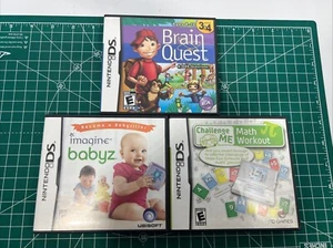 Nintendo DS Games Lot Of 3 Babyz Brain Question Math Workout Tested. G6 - Picture 1 of 5