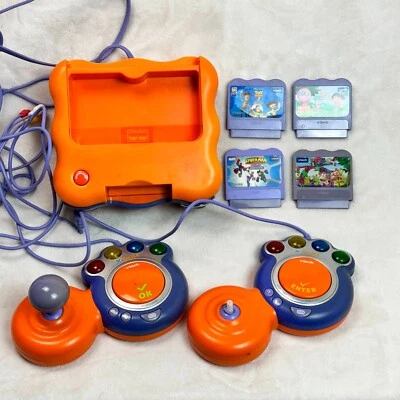 Vtech V Smile TV Learning System Console Bundle 6 Games - FRENCH (UNTESTED) - Image 1 of 4