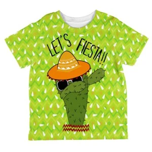 Cinco de Mayo Dabbing Cactus Let's Fiesta Party All Over Toddler T Shirt - Picture 1 of 1