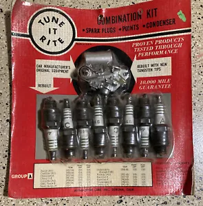 VINTAGE NOS TUNE IT RITE COMBINATION KIT SPARK PLUGS 1957-1966 TUNGSTEN TIPS - Picture 1 of 5