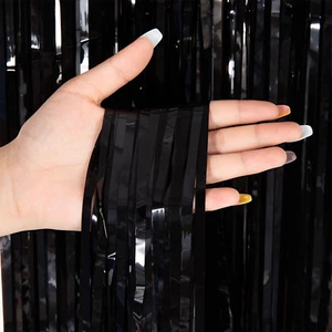 4 Pack Foil Fringe Curtains, Tinsel Streamers Birthday Party Decorations Photo B - Picture 1 of 21
