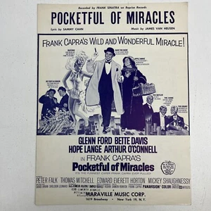 Partituras vintage 1961 Pocketful of Miracles Sammy Cahn James Van Heusen - Imagen 1 de 10