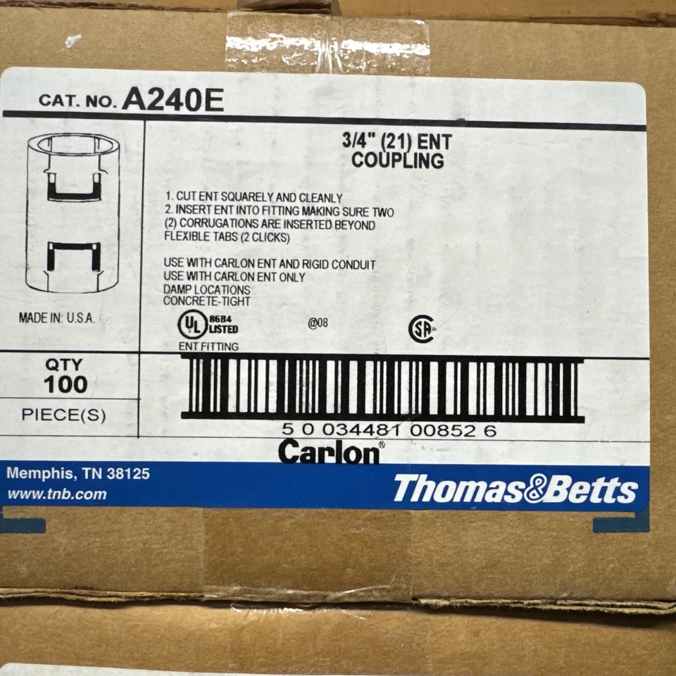 Thomas & Betts A240E-CAR 3/4-Inch ENT Smurf Quick Connect Coupling 75 Count - Image 1 of 1