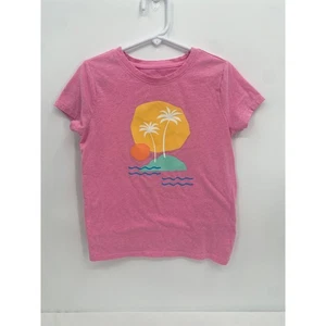 Cat & Jack Pink Palm Island Short Sleeve Tee S 6/6x - Picture 1 of 6