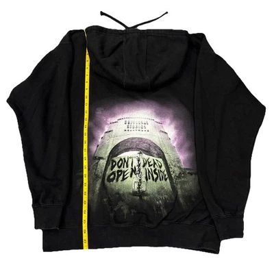 环球影城行尸走肉吸引力 AMC 黑色连帽衫男式 XL — 第 1/4 张图片