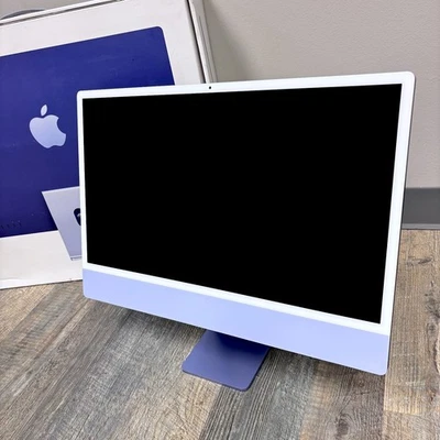 Apple iMac 24" M1 16GB 512GB SSD 8‑Core CPU 8‑Core GPU 4.5K Retina - Purple - Image 1 of 4