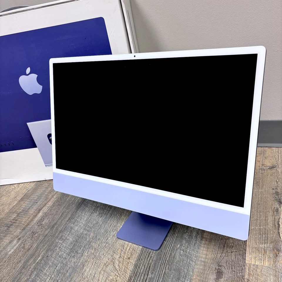 Apple iMac 24" M1 16GB 512GB SSD 8‑Core CPU 8‑Core GPU 4.5K Retina - Purple - Image 1 of 4