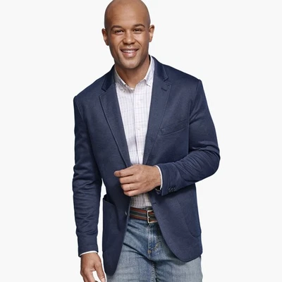 Abrigo deportivo Johnston & Murphy BIRDSEYE azul marino FLX BLAZER para hombre - L (42-44) Foto 1 de 4