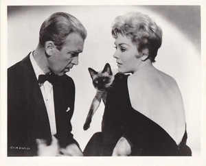 KIM NOVAK JIMMY STEWART Campana Libro Vela 1958 B/N Prensa Promo Foto 8x10 - Imagen 1 de 1