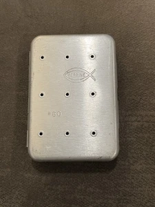Vintage Perrine #60 Aluminum Fly Fishing Box with 17 Trout Flies - Picture 1 of 3