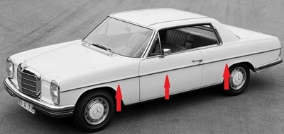 Mercedes Benz C W114 COUPE 2 Door SIDE AND REAR BODY MOULDING STRIPS CHROME TRIM - Image 1 of 4