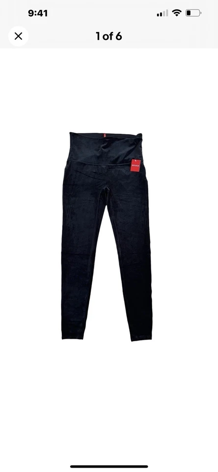 NWT SPANX Velvet Leggings Women's Size 1X Black Style 2070 High Rise Slimming - Image 1 of 1