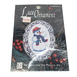 New Designs for the Needle Inc. Lace Ornament 1238 Snowman - Picture 1 of 3