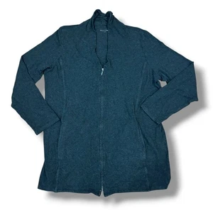 Eileen Fisher Größe 1X graue stretchige Strickjacke mit durchgehendem Reißverschluss - Bild 1 von 6