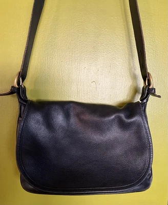Bolso Bandolera De Colección Años 90 Y2K COACH Fletcher 4150 Cuero Negro Sillín Foto 1 de 4